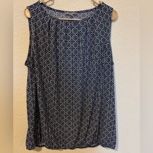 Roz & Ali Women’s Geometric Pattern Sleeveless Blouse, Size 1X